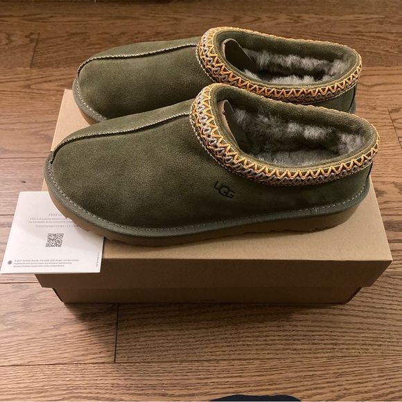 UGG TASMAN BURNT OLIVE SUEDE SHOES WOMEN'S SLIPPERS 5955 - Picture 1 of 7